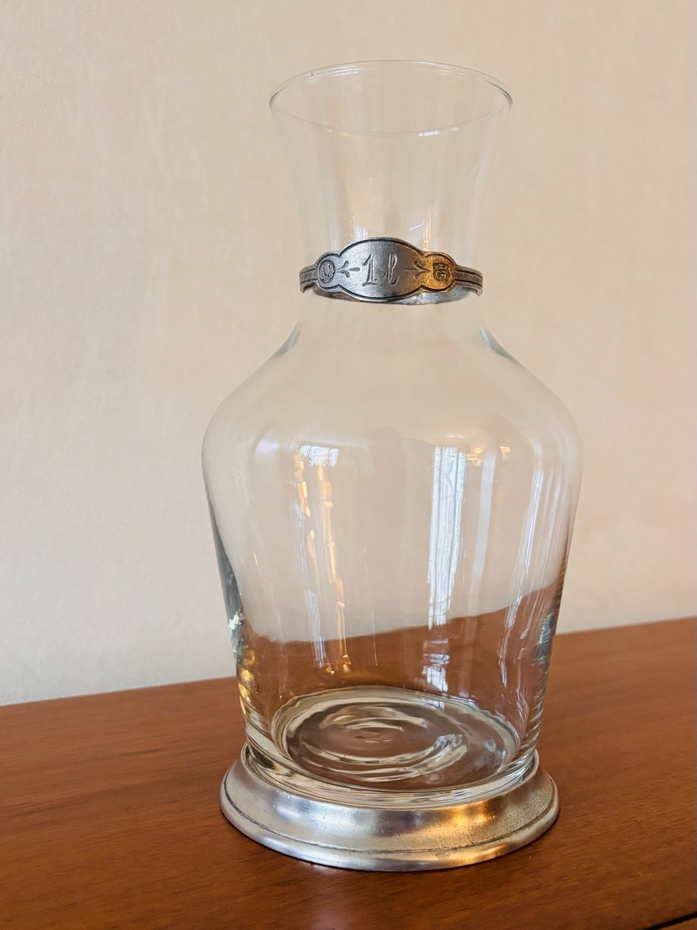 MATCH Pewter Made in Italy Glass Wine Carafe